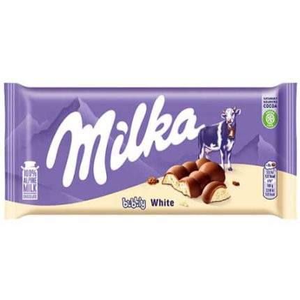 شکلات حبابی میلکا با مغز شکلات سفید 95 گرم