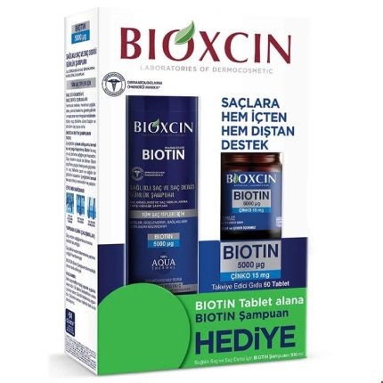 پک شامپو 300 میل و قرص 60 عددی ضد ریزش بیوکسین BIOXCIN